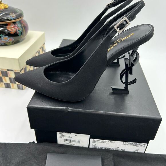 Women's SaintLaurentYSL Opyum slingback pumps size 38 made in Italy - Picture 6 of 14